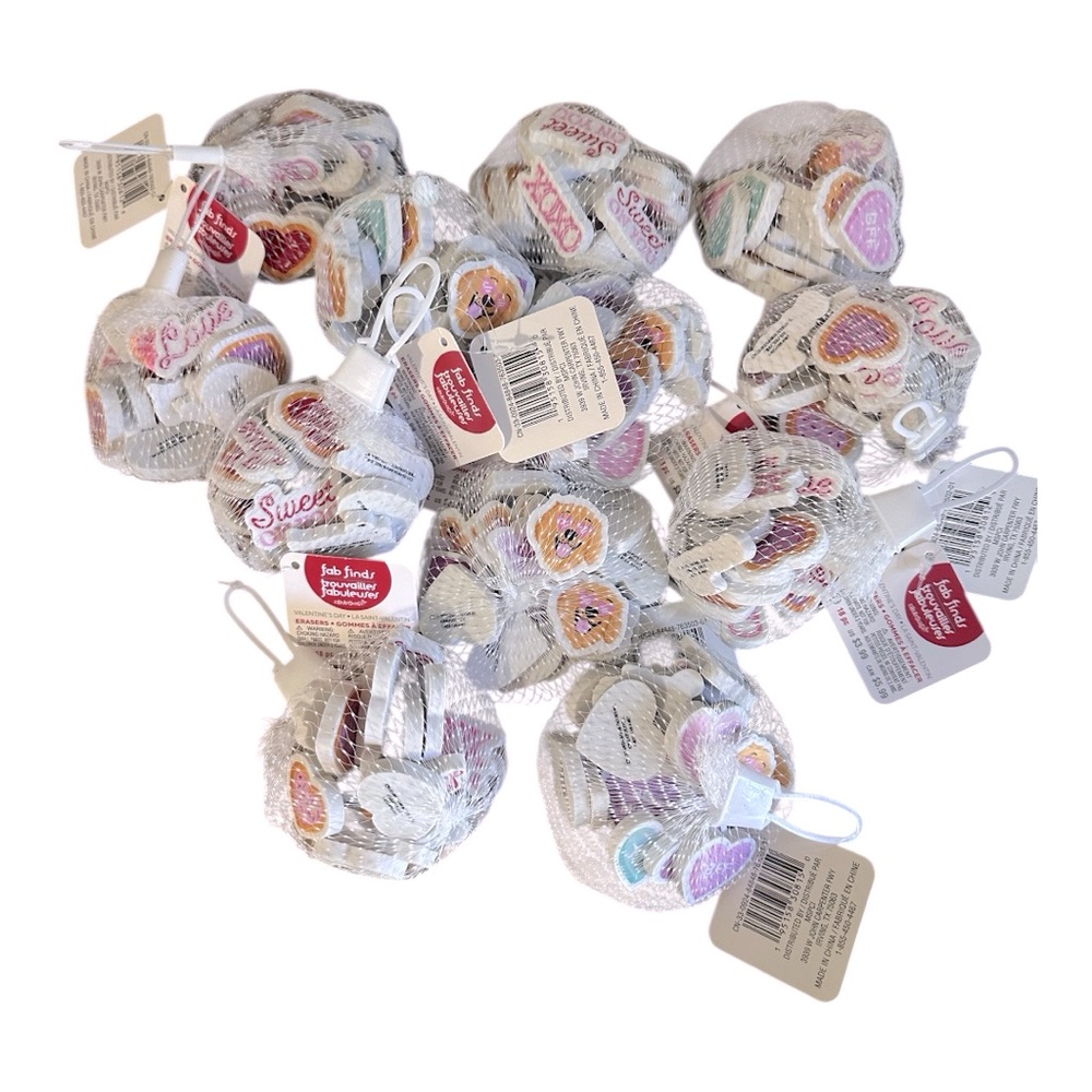 Valentine’s Day Erasers Bundle of 12 Sets